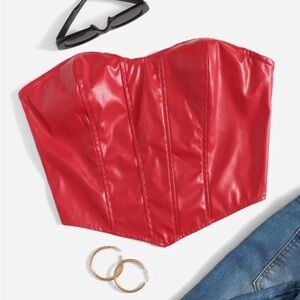 Red Leather Tube Top